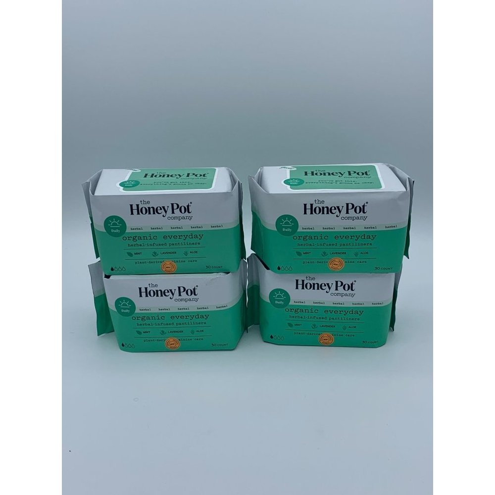 HoneyPot Pantiliners Herbal Infused Mint Lavender Aloe 4packs 120 liners NEW